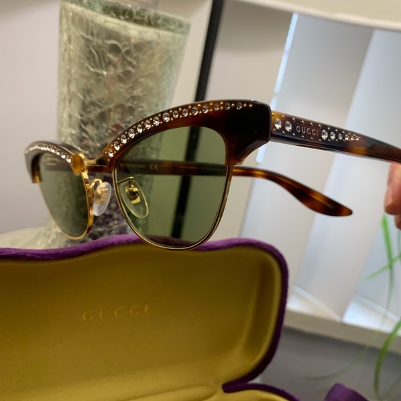 Gucci Accessories - Authentic Gucci 41 Acetate Crystals green sunglass